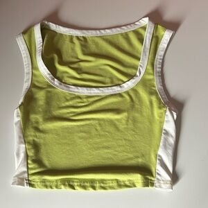 Lime Green and White Women's Tank Top